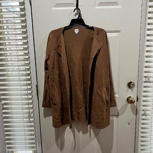 J. Crew Women's Tan Open Front Cardigan